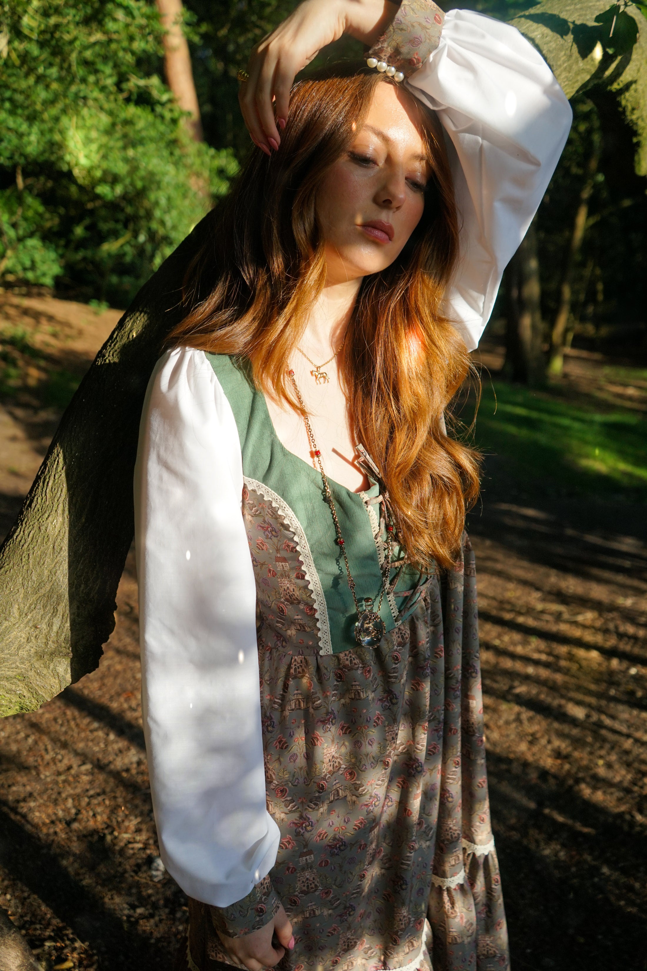Stevie Midi Dress in Sage Castell Print
