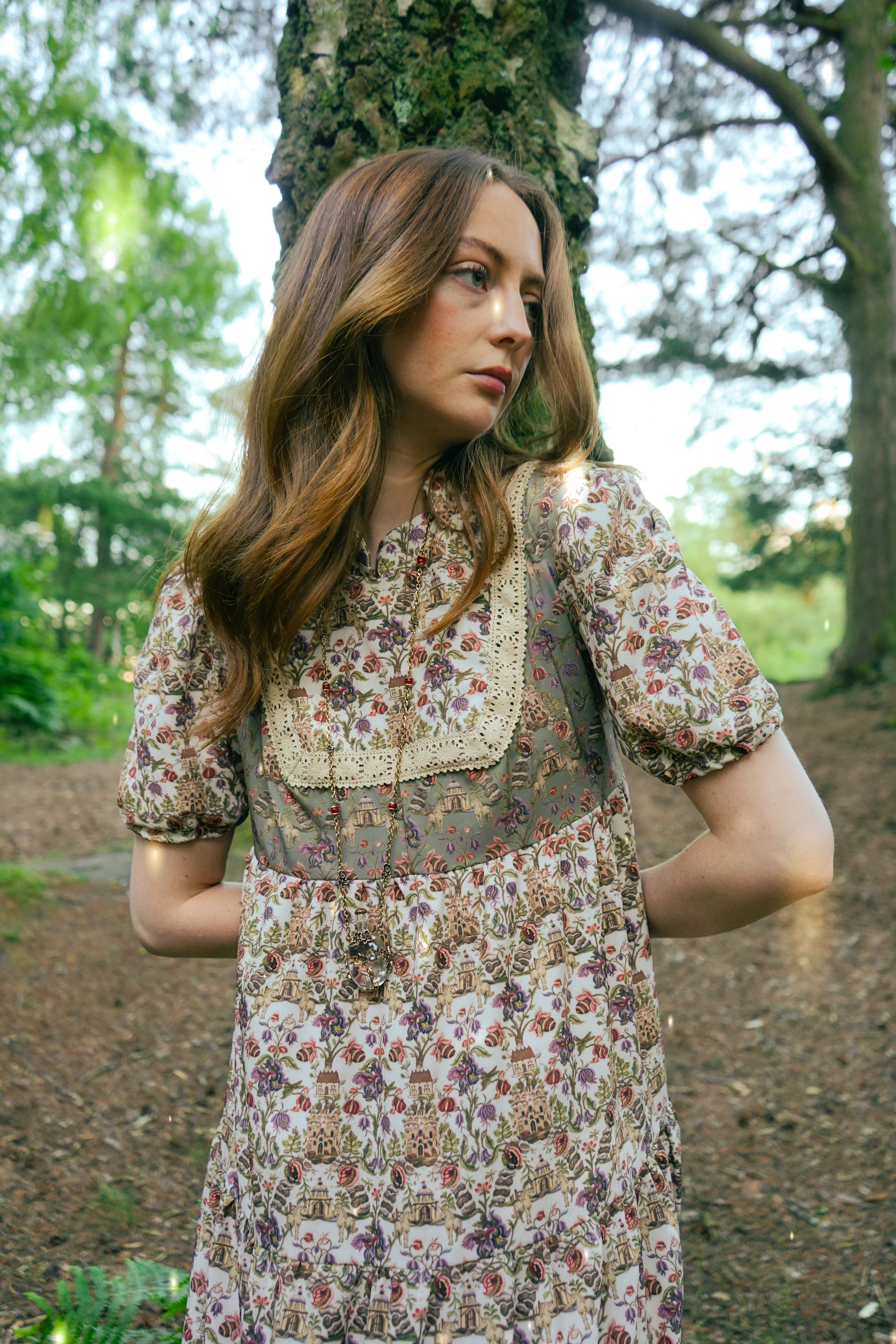 Laura Dress in Patchwork Castell Print