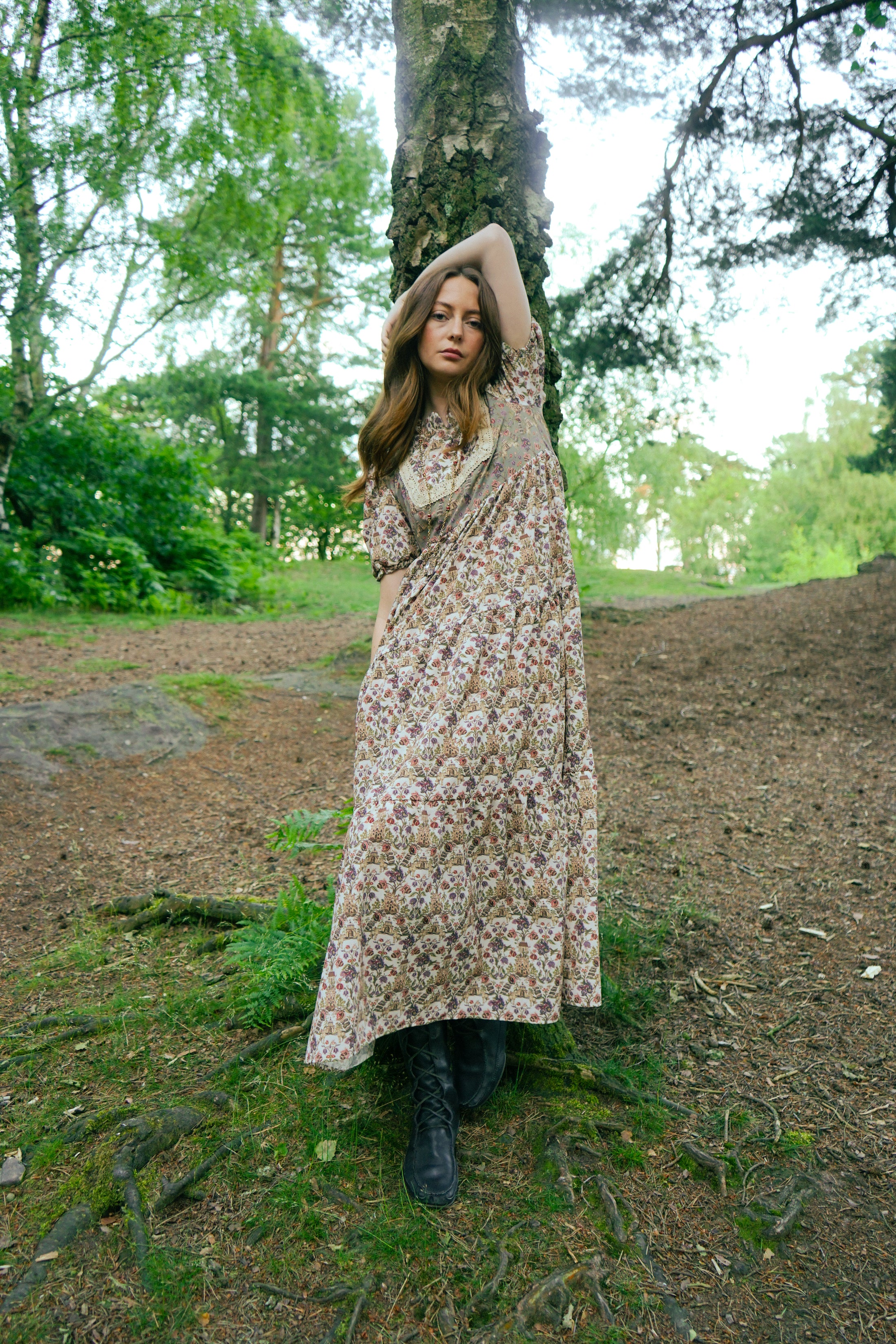 Laura Dress in Patchwork Castell Print