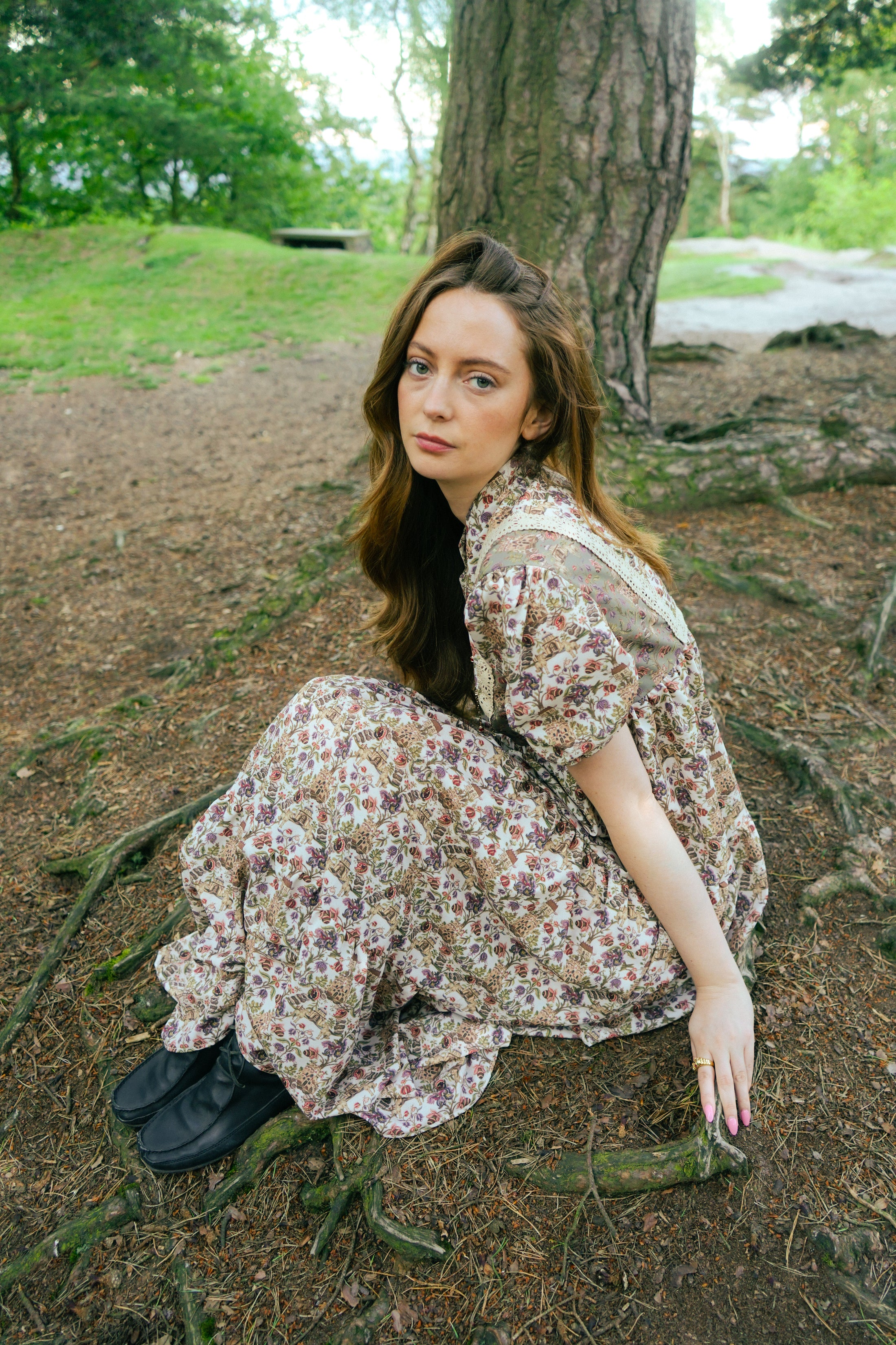 Laura Dress in Patchwork Castell Print