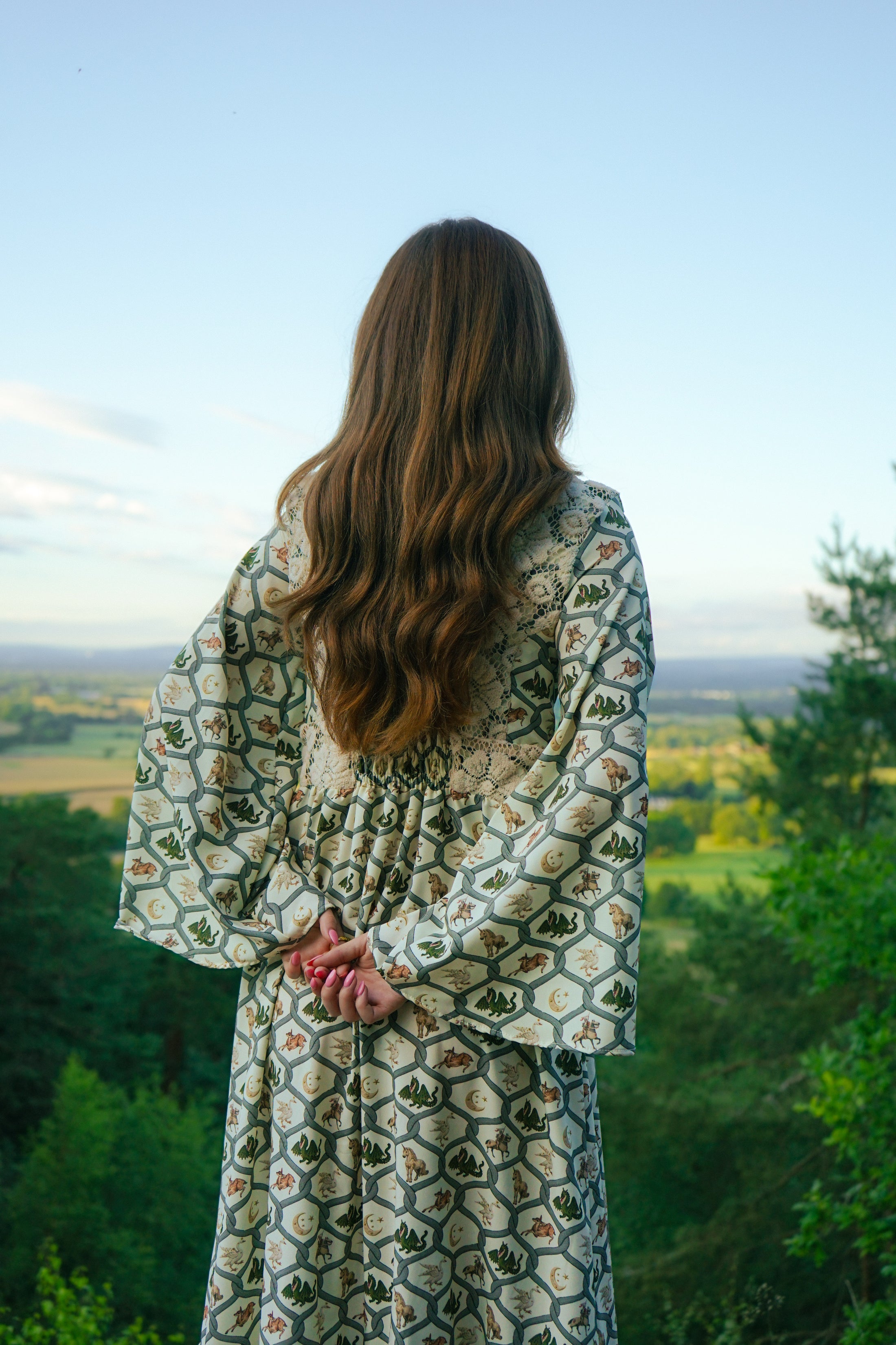 Ceridwen Dress in Folklore Ribbon Print