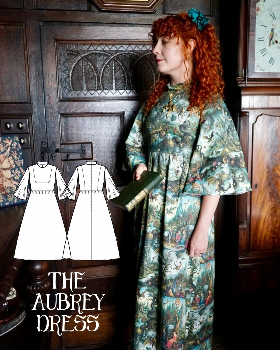 Aubrey Dress – Romantic Historical Inspired Dress PDF Sewing Pattern - Olivia Annabelle - original_value - medieval - historical