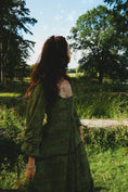 Load image into Gallery viewer, Carys Dress in Green Arthur Print - Olivia Annabelle - original_value - medieval - historical
