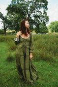 Load image into Gallery viewer, Carys Dress in Green Arthur Print - Olivia Annabelle - original_value - medieval - historical
