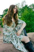Load image into Gallery viewer, Ceridwen Dress in Folklore Ribbon Print - Olivia Annabelle - original_value - medieval - historical
