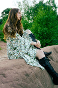 Load image into Gallery viewer, Ceridwen Dress in Folklore Ribbon Print - Olivia Annabelle - original_value - medieval - historical
