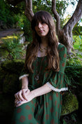 Load image into Gallery viewer, Chloe Dress in Moss Dragon Cameo Print - Olivia Annabelle - original_value - medieval - historical
