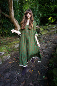 Load image into Gallery viewer, Chloe Dress in Moss Dragon Cameo Print - Olivia Annabelle - original_value - medieval - historical
