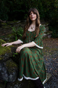Load image into Gallery viewer, Chloe Dress in Moss Dragon Cameo Print - Olivia Annabelle - original_value - medieval - historical
