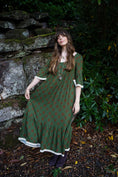 Load image into Gallery viewer, Chloe Dress in Moss Dragon Cameo Print - Olivia Annabelle - original_value - medieval - historical
