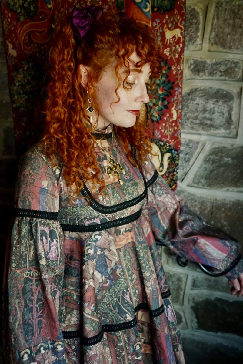 Elvina Dress in Rossetti Tapestry Print - Olivia Annabelle - #original_value - #medieval - #historical