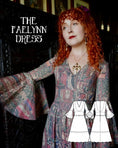 Load image into Gallery viewer, Faelynn Dress – Medieval & Renaissance Inspired V - Neck Maxi Dress Sewing Pattern PDF - Olivia Annabelle - original_value - medieval - historical
