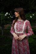 Load image into Gallery viewer, Florence Dress in Wine Ulvaag Dragon Print - Olivia Annabelle - original_value - medieval - historical

