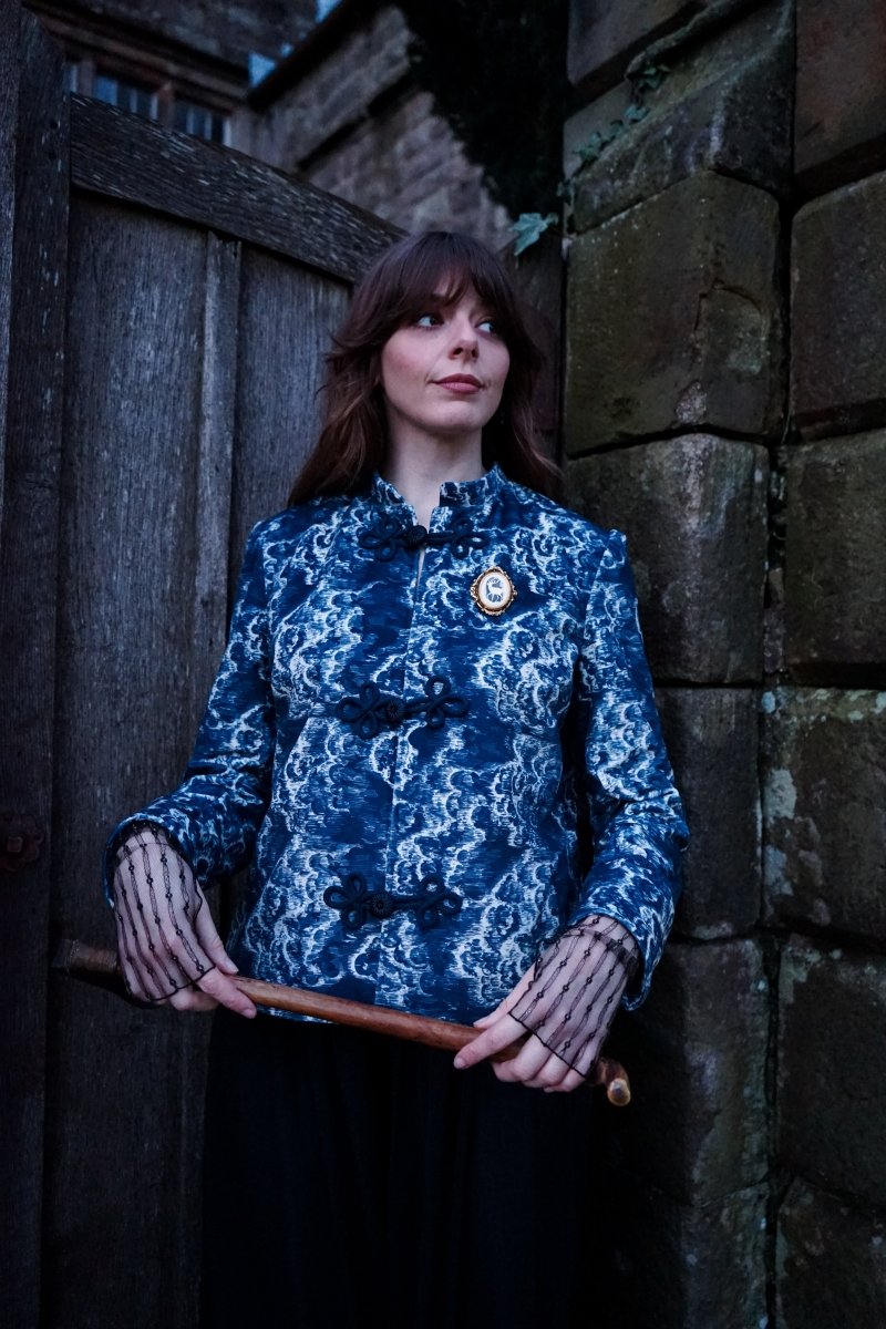 Heathcliff Cape Jacket in Wuthering Print - Olivia Annabelle - original_value - medieval - historical
