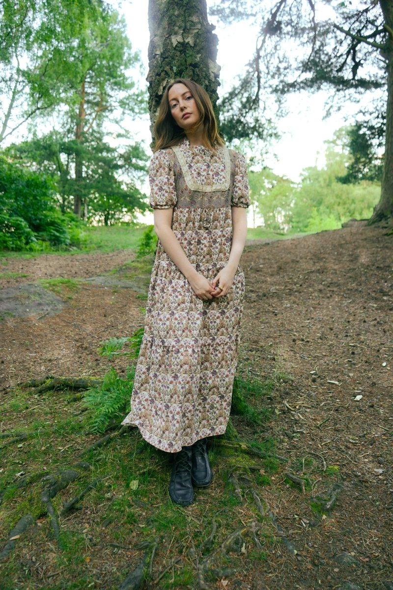 Laura Dress in Patchwork Castell Print - Olivia Annabelle - original_value - medieval - historical