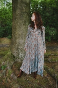 Load image into Gallery viewer, Lowri Dress in Cornflower Draco Print - Olivia Annabelle - original_value - medieval - historical
