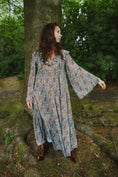 Load image into Gallery viewer, Lowri Dress in Cornflower Draco Print - Olivia Annabelle - original_value - medieval - historical
