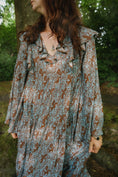 Load image into Gallery viewer, Lowri Dress in Cornflower Draco Print - Olivia Annabelle - original_value - medieval - historical
