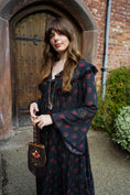 Load image into Gallery viewer, Lowri Dress in Jet Dragon Cameo Print - Olivia Annabelle - original_value - medieval - historical

