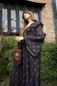 Load image into Gallery viewer, Lowri Dress in Jet Dragon Cameo Print - Olivia Annabelle - original_value - medieval - historical
