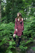 Load image into Gallery viewer, Lowri Mini Dress in Ruby Dragon Cameo Print - Olivia Annabelle - original_value - medieval - historical
