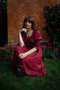 Load image into Gallery viewer, Marian Dress in Wine Arthur Print - Olivia Annabelle - original_value - medieval - historical
