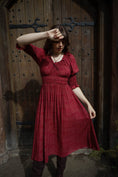 Load image into Gallery viewer, Marian Dress in Wine Arthur Print - Olivia Annabelle - original_value - medieval - historical
