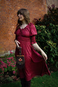 Load image into Gallery viewer, Marian Dress in Wine Arthur Print - Olivia Annabelle - original_value - medieval - historical
