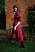 Load image into Gallery viewer, Marian Dress in Wine Arthur Print - Olivia Annabelle - original_value - medieval - historical
