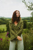 Load image into Gallery viewer, Nia Top in Green Arthur Print - Olivia Annabelle - original_value - medieval - historical
