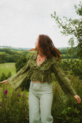 Load image into Gallery viewer, Nia Top in Green Arthur Print - Olivia Annabelle - original_value - medieval - historical
