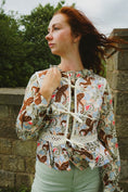 Load image into Gallery viewer, Olwen Blouse in Mythical Swirl Print - Olivia Annabelle - original_value - medieval - historical
