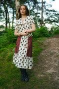 Load image into Gallery viewer, Rhiannon Midi Skirt in Ticking Dragon Cameo Print - Olivia Annabelle - original_value - medieval - historical
