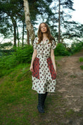 Load image into Gallery viewer, Rhiannon Midi Skirt in Ticking Dragon Cameo Print - Olivia Annabelle - original_value - medieval - historical
