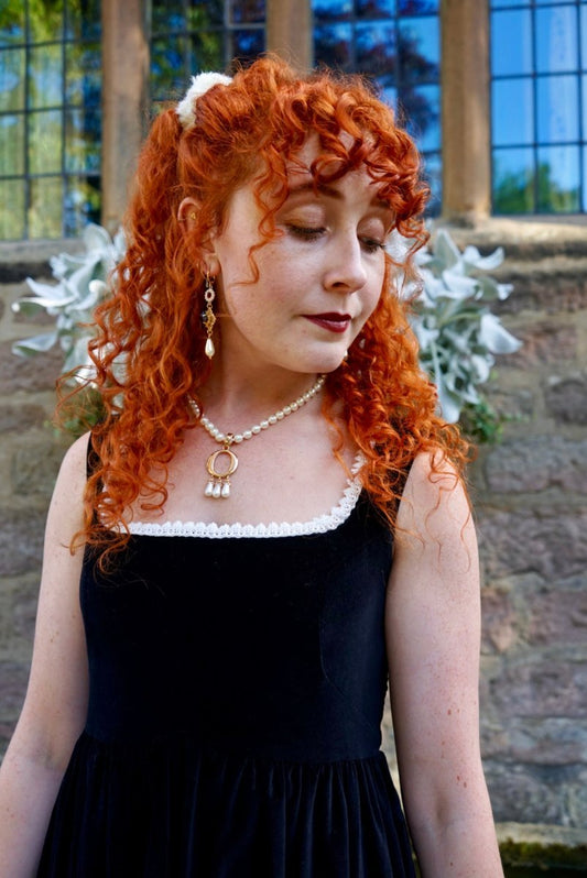 *Sample* Wednesday Dress in Black Onyx Velvet - Olivia Annabelle - #original_value - #medieval - #historical