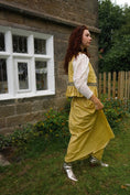 Load image into Gallery viewer, Seren Skirt in Golden Flower Print - Olivia Annabelle - original_value - medieval - historical
