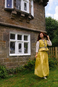 Load image into Gallery viewer, Seren Skirt in Golden Flower Print - Olivia Annabelle - original_value - medieval - historical
