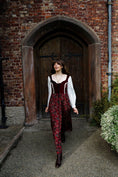 Load image into Gallery viewer, Stevie Dress in Wine Morris Print - Olivia Annabelle - original_value - medieval - historical
