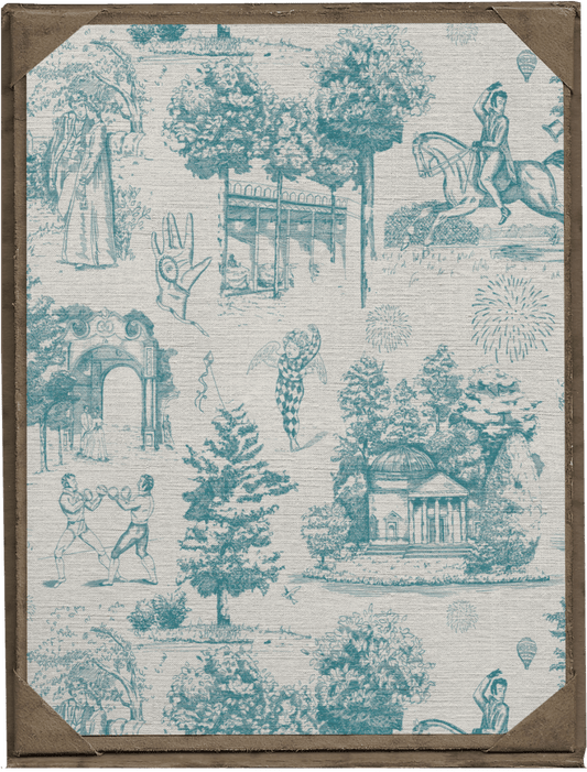Vauxhall Blue Toile Print - Olivia Annabelle - original_value - medieval - historical