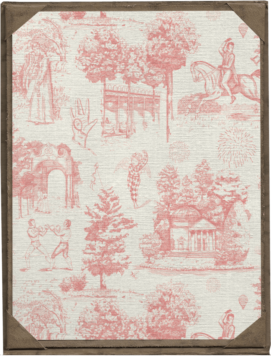 Vauxhall Pink Toile Print - Olivia Annabelle - original_value - medieval - historical