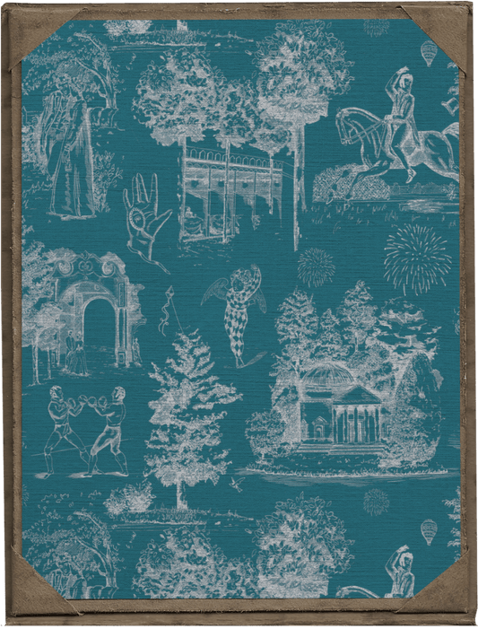 Vauxhall Teal Toile Print - Olivia Annabelle - original_value - medieval - historical