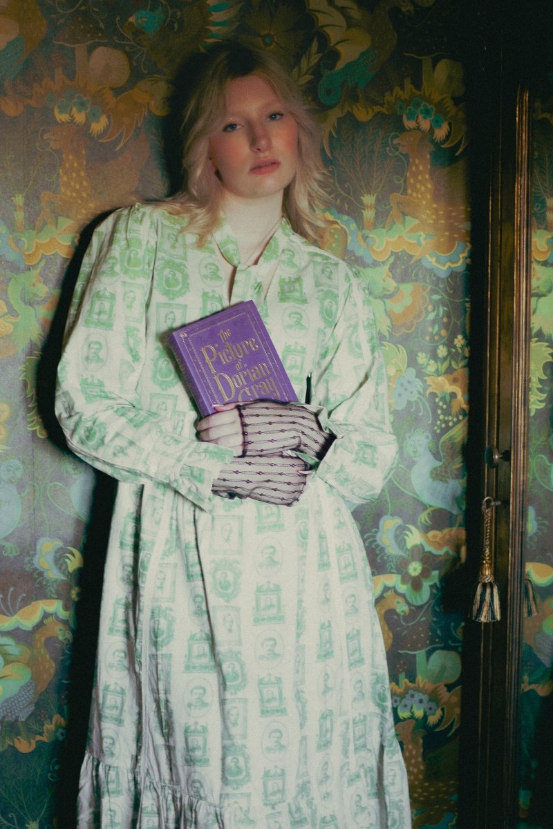 Cecily Dress in Arsenic Gentleman Print - Olivia Annabelle - Dress