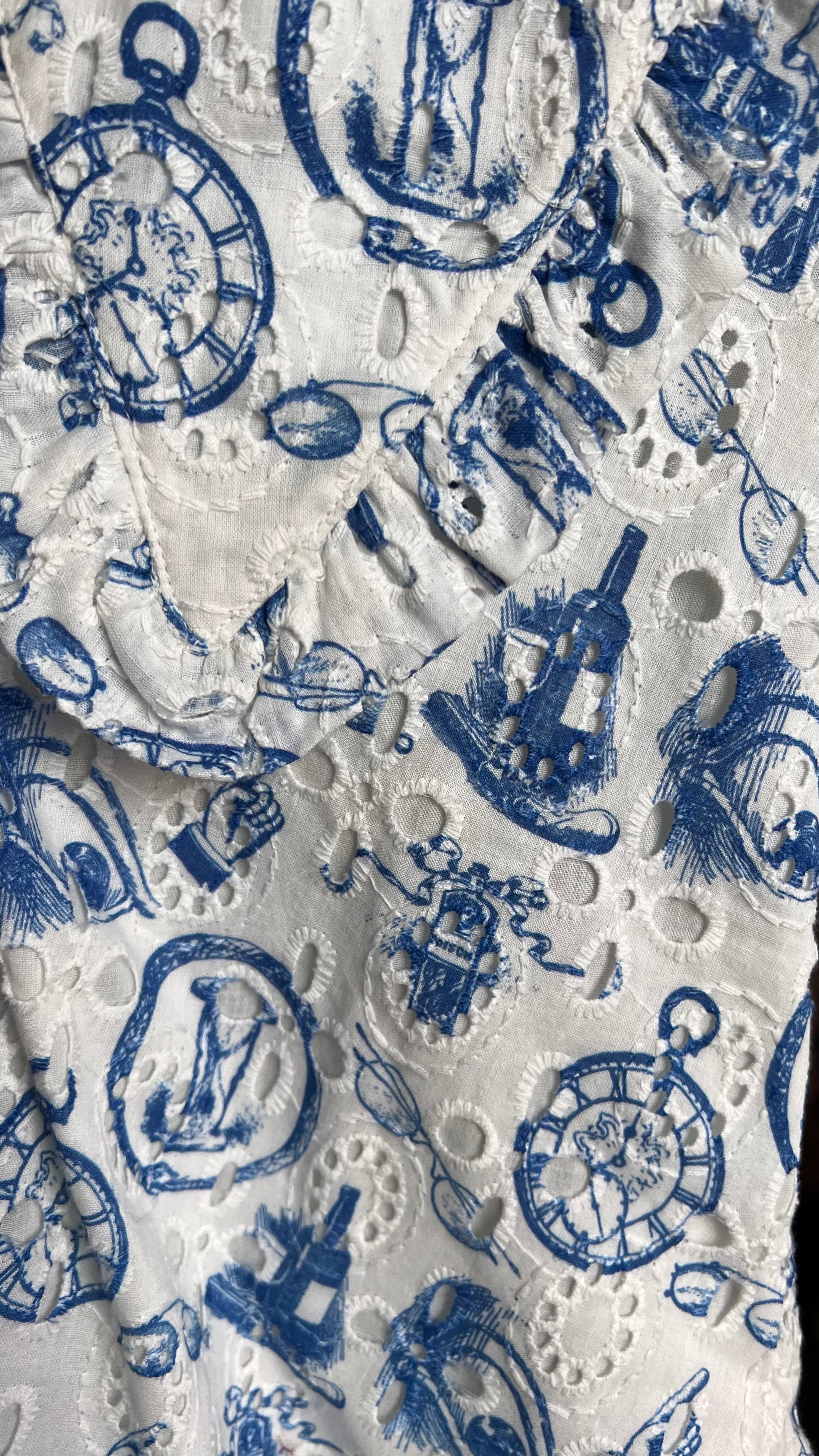 Lemon Shorts in Delft Hercule Print - Olivia Annabelle -