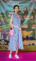 Load image into Gallery viewer, *Sample* Christie Dress in Blue Train Print - Olivia Annabelle - #original_value - #medieval - #historical
