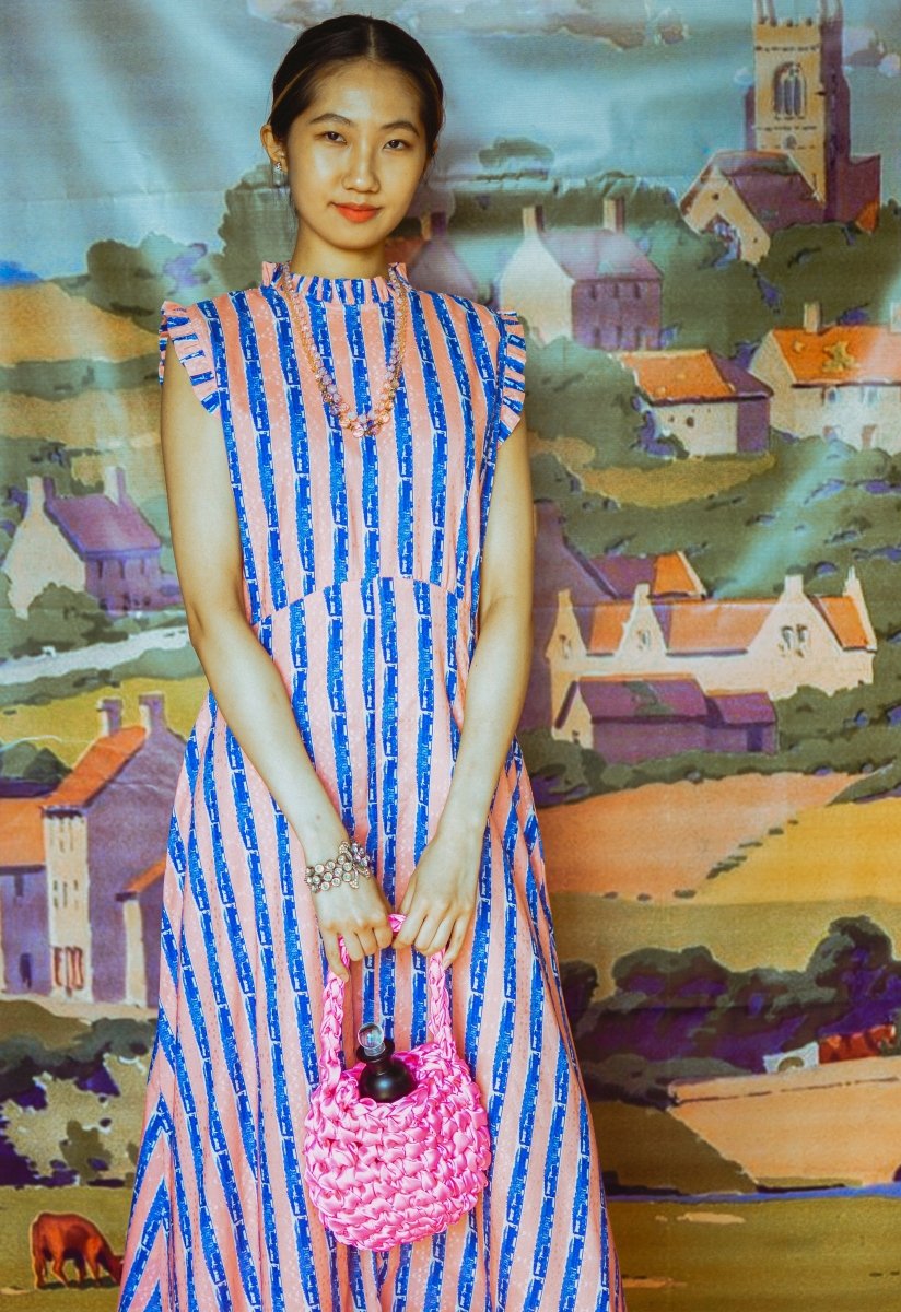 *Sample* Christie Dress in Blue Train Print - Olivia Annabelle - #original_value - #medieval - #historical