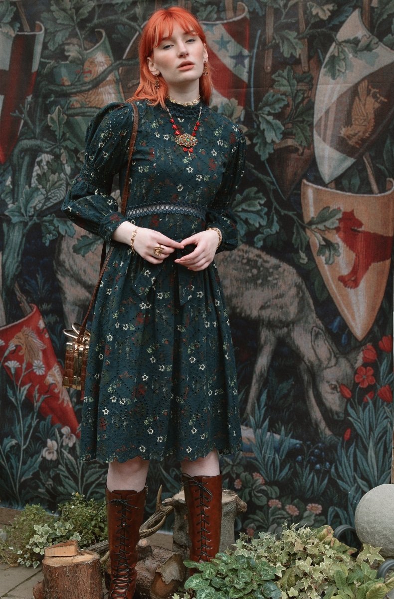 *Sample* Elaine Dress in Morris Print - Olivia Annabelle - #original_value - #medieval - #historical