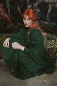 Load image into Gallery viewer, *Sample* Guinevere Dress in Teal Draco Print - Olivia Annabelle - #original_value - #medieval - #historical
