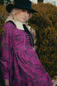 Load image into Gallery viewer, *Sample* Gwendolen Dress in Plum Gentleman Print - Olivia Annabelle - #original_value - #medieval - #historical
