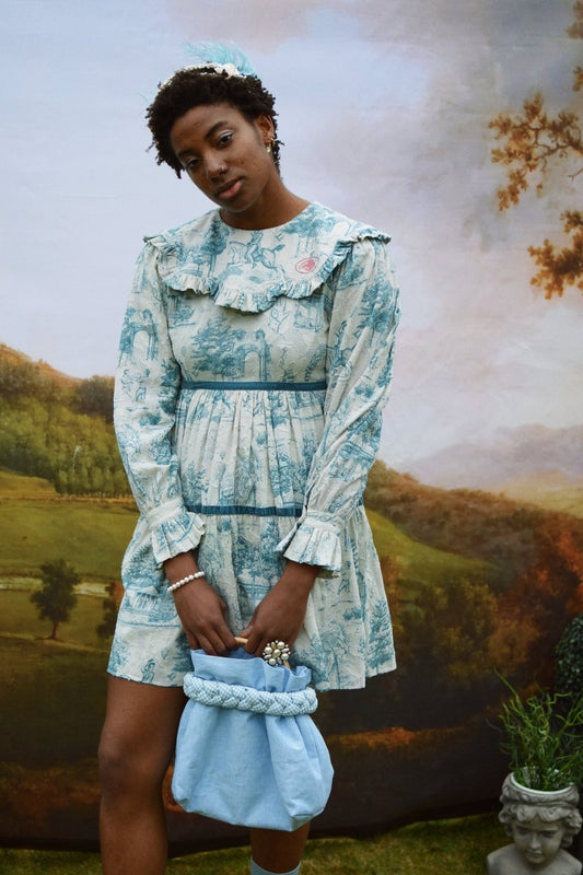 *Sample* Jane Dress in Powder Vauxhall Toile - Olivia Annabelle - #original_value - #medieval - #historical