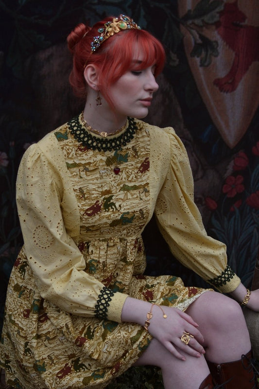 *Sample* Nimue Dress in Jewel Arthur Print - Olivia Annabelle - #original_value - #medieval - #historical